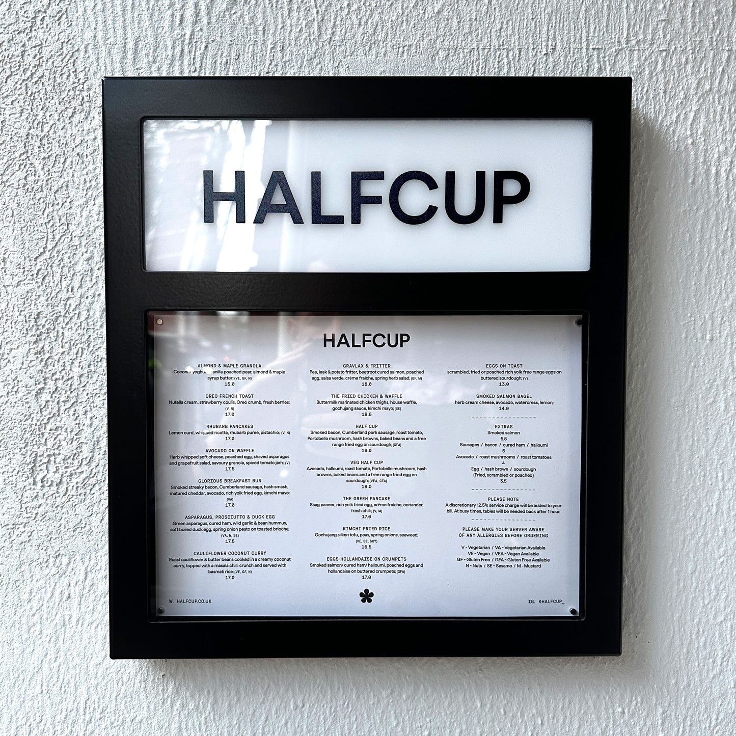 Black personalised menu box