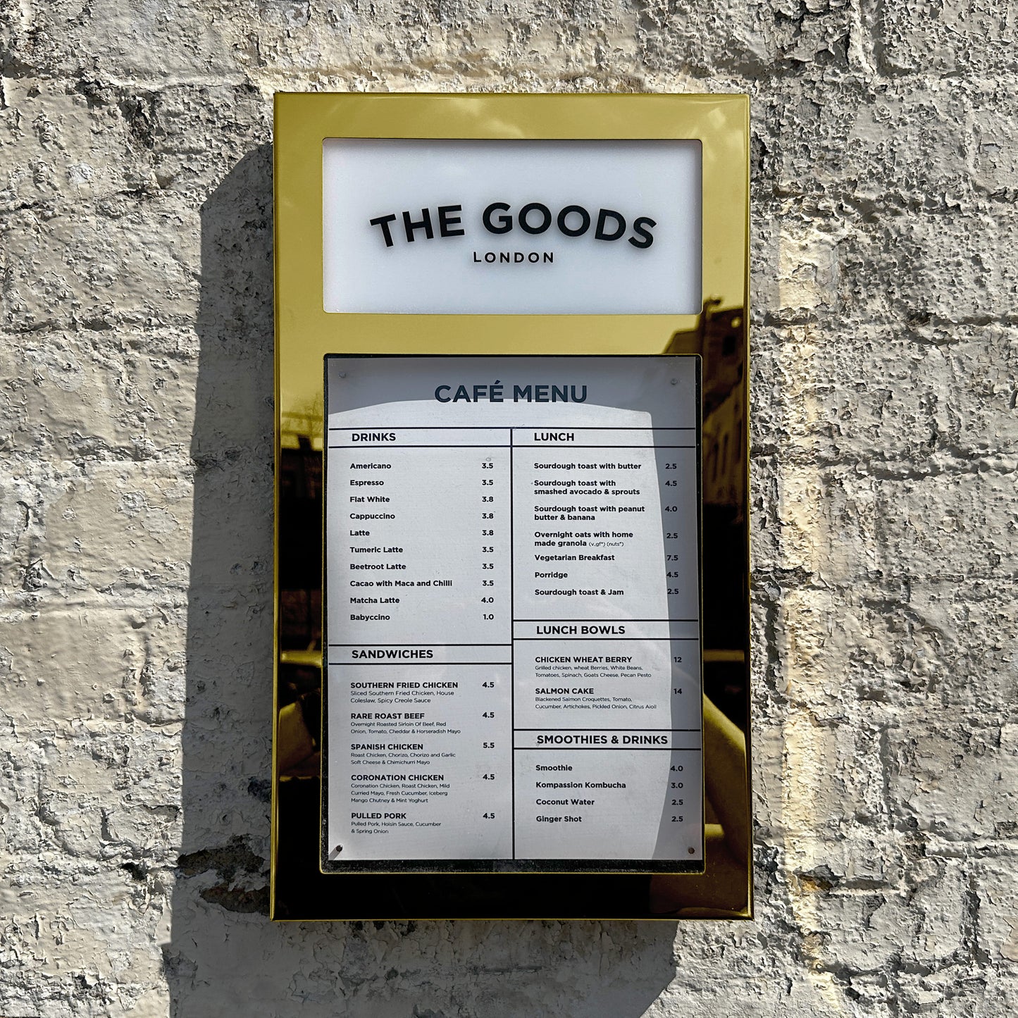 Gold Brass Menu Case A4 Portrait