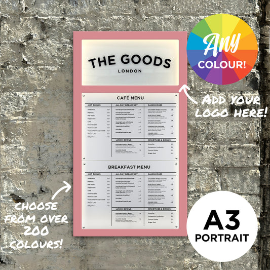 'The Streatham' - Branded Exterior Menu Box - Any Colour (A3 Portrait)