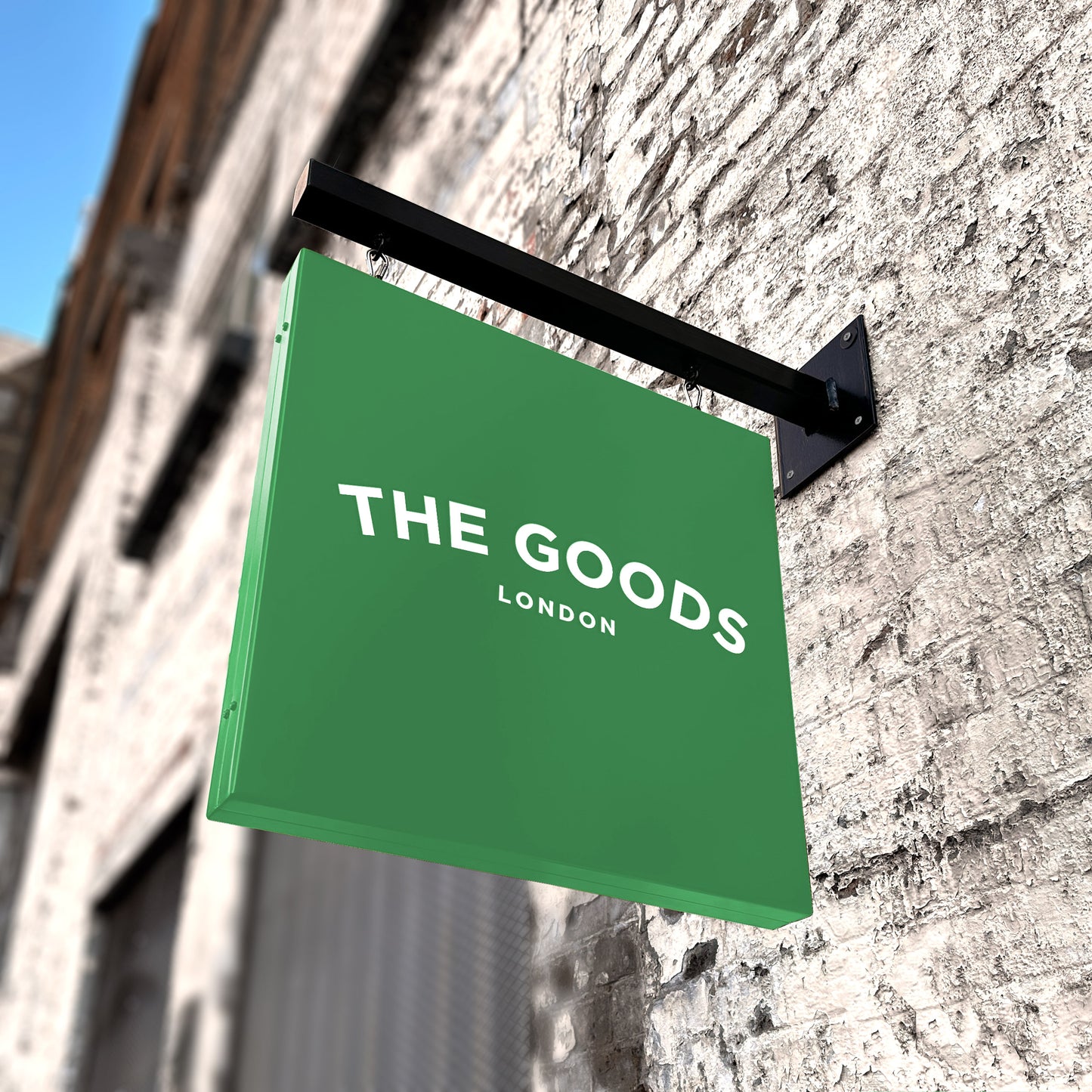 Green Hanging Sign with wall bracket