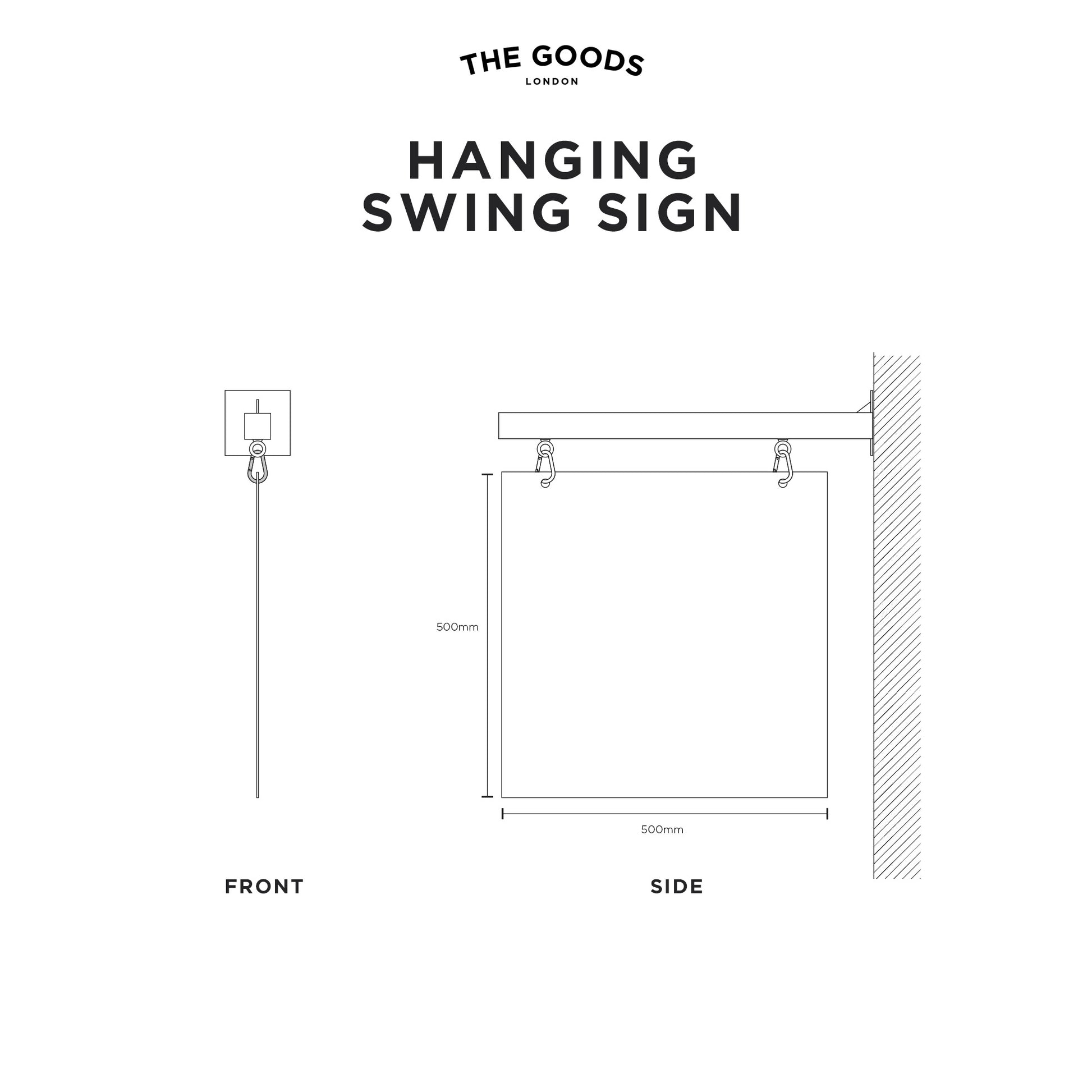 'The Picadilly' - Outdoor Hanging Swing Sign – 'The Goods' Signs London