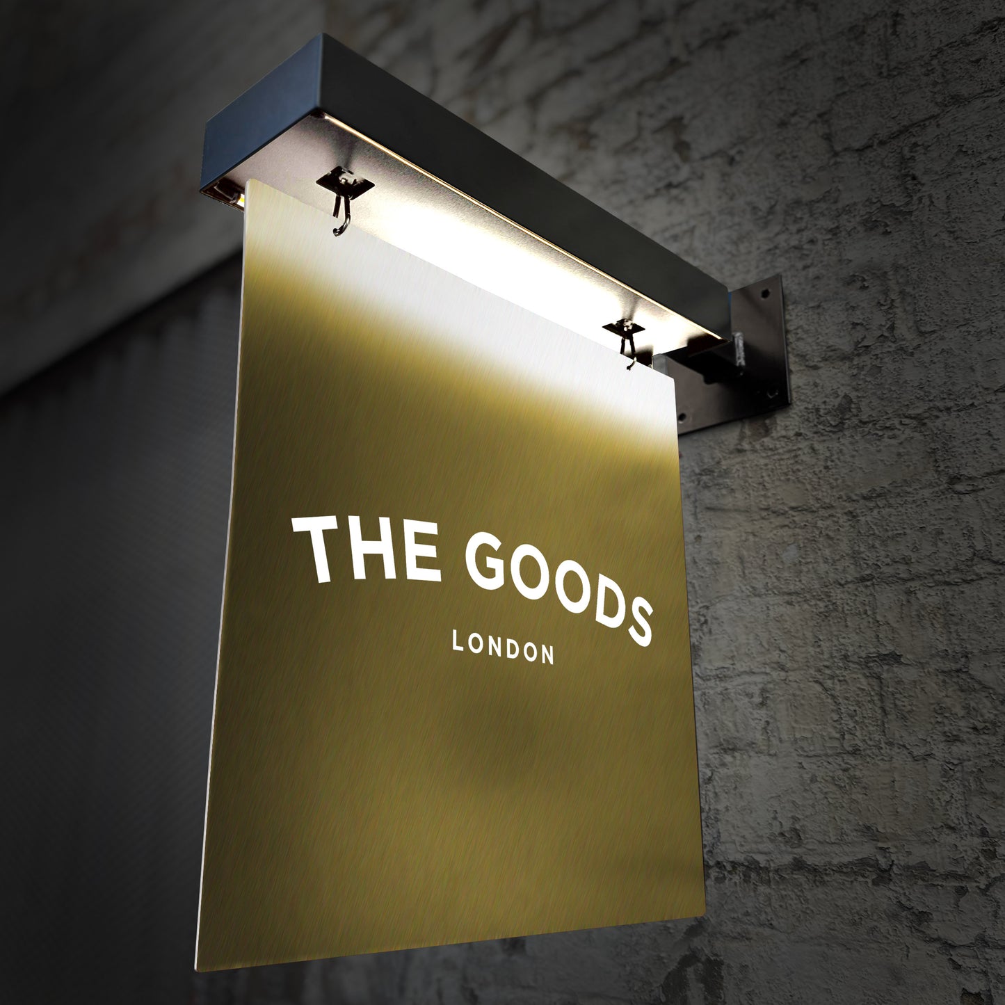 Illuminated Brass Hanging Swing Sign