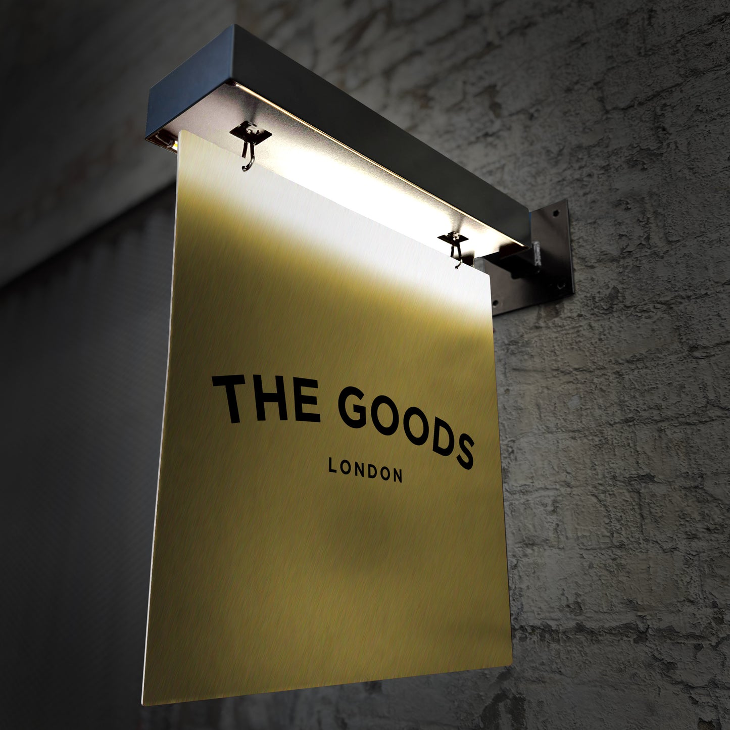 Illuminated Brass Hanging Sign