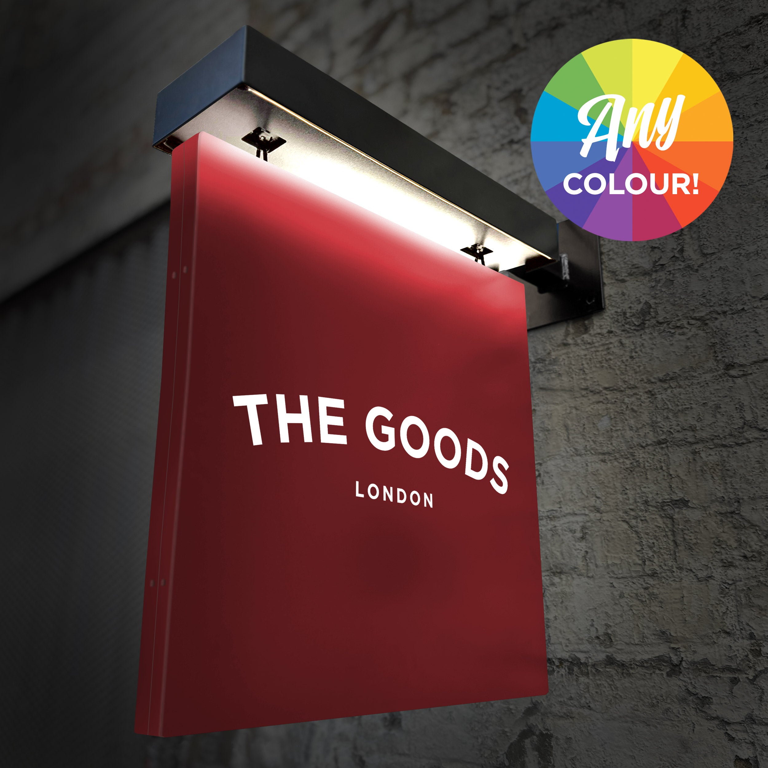 'The Kew' - Minimalist Illuminated Hanging/Projecting Sign (Any Colour ...