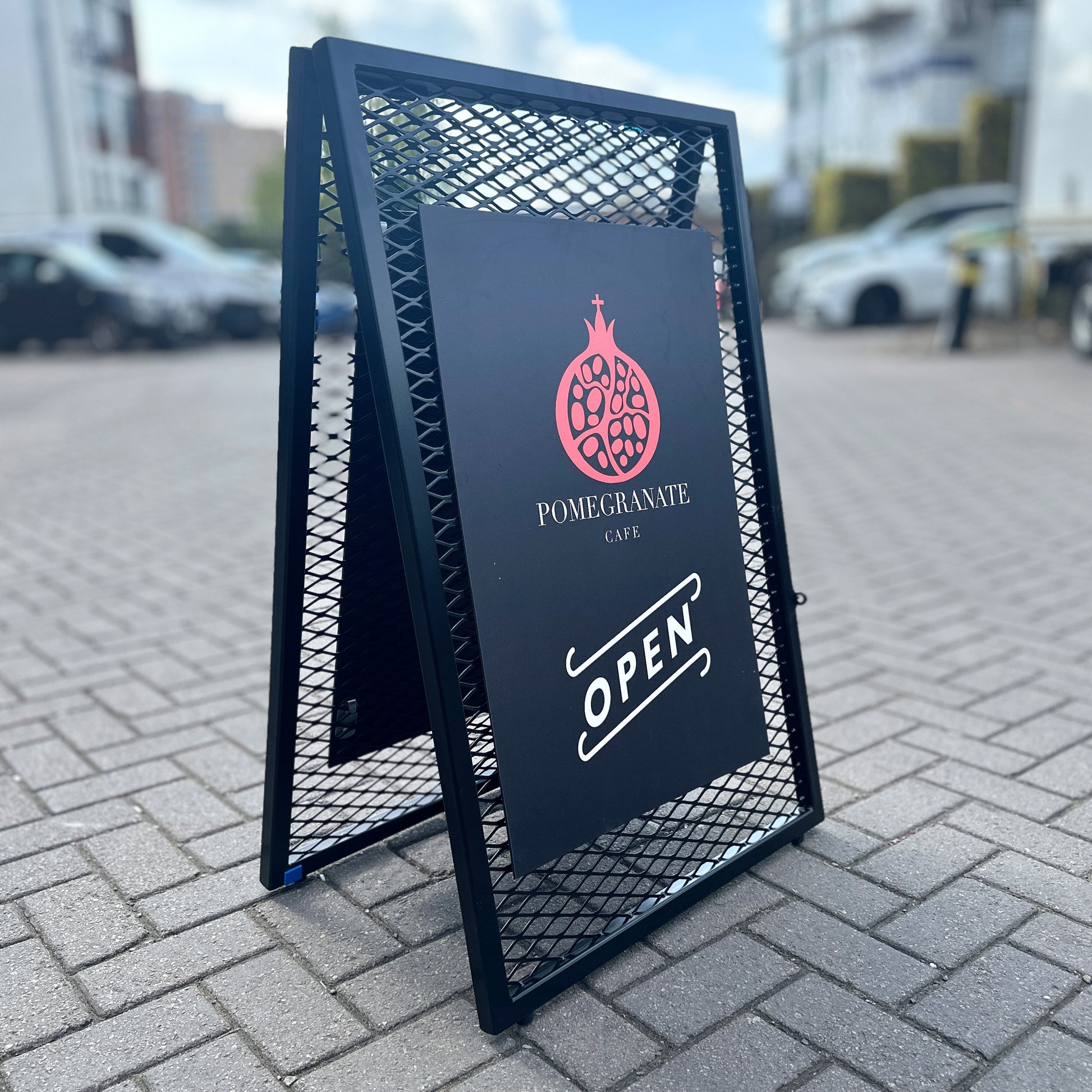 Black Mesh Pavement Sign