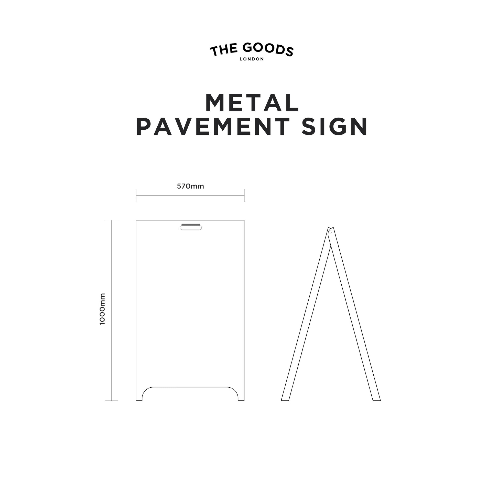 Metal Pavemnt Sign Technical Drawing