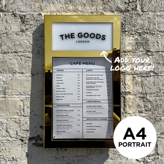 Gold Brass Menu Case A4 Portrait