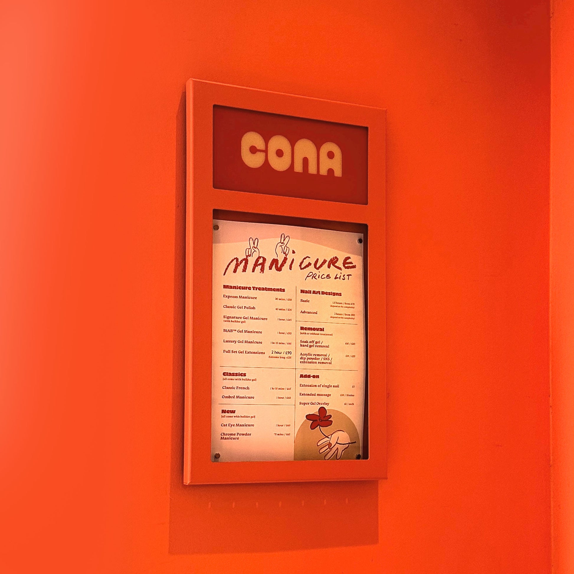 Orange personalised menu box