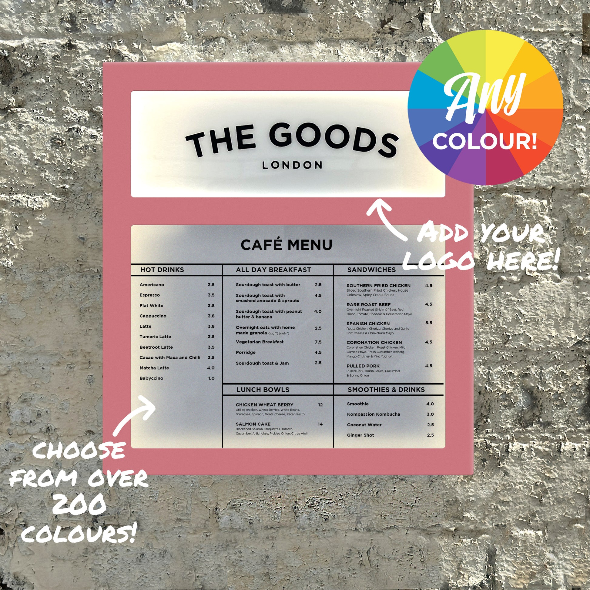 Colour Menu Box with logo