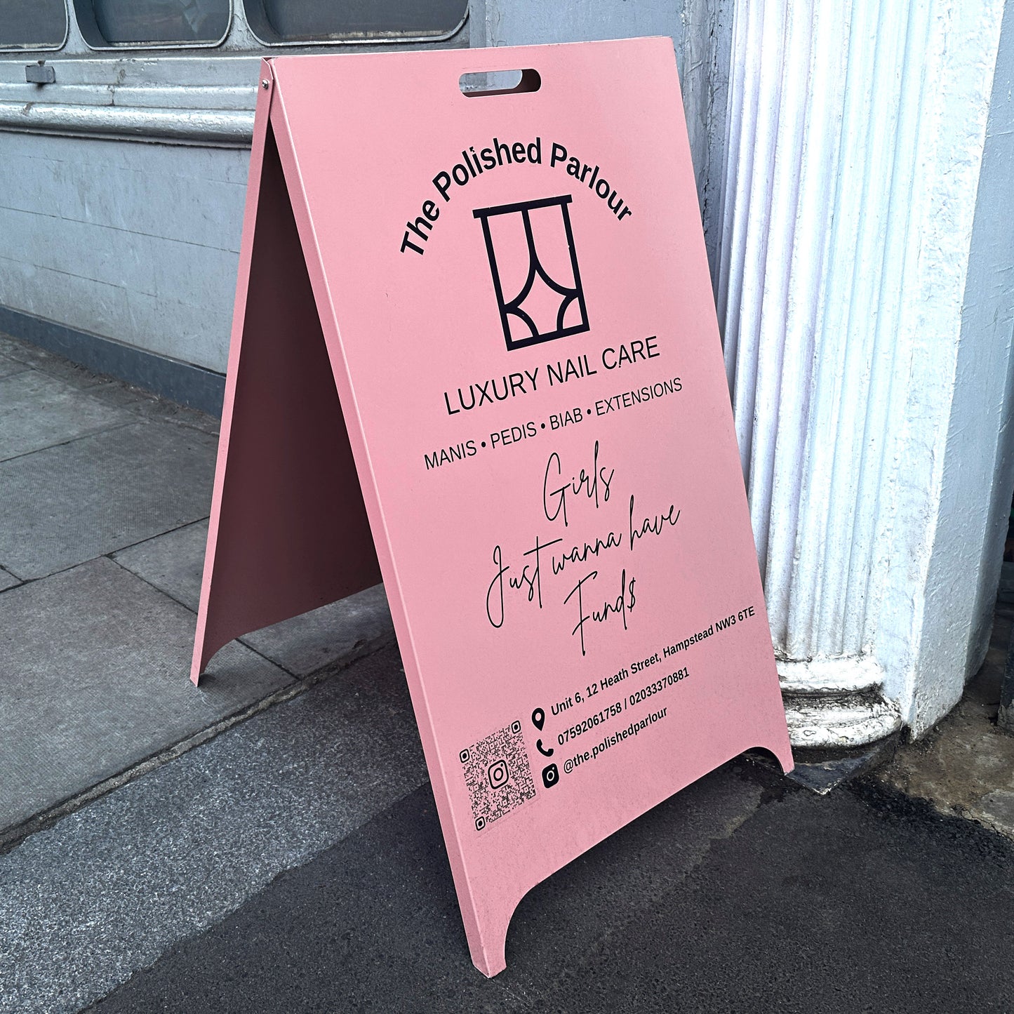 Pink Pavement Sign