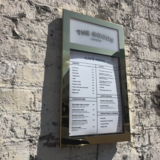 Brass A3 Landscape Menu Case