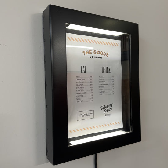 Black Menu Display Case