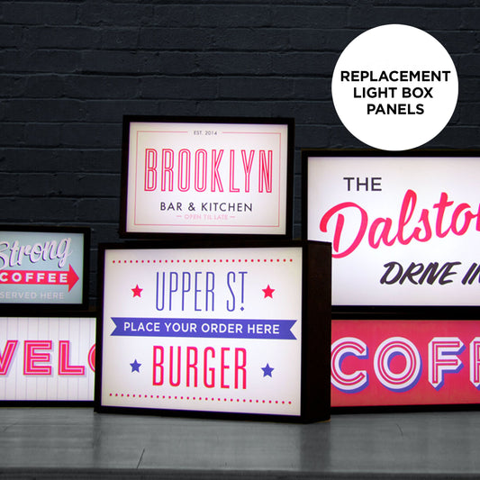 Replacement light box panels
