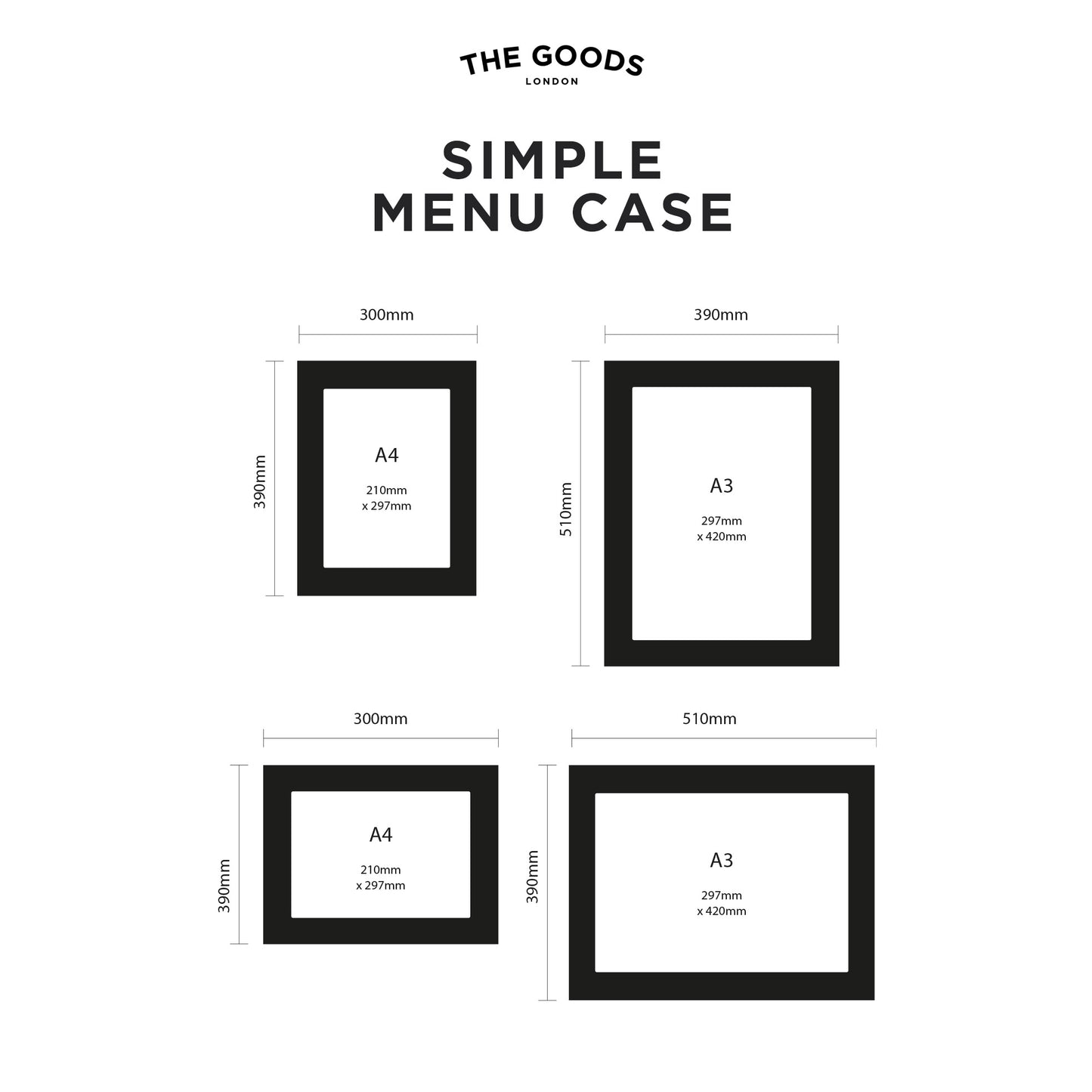 Slimline Menu Case - Technical Drawing