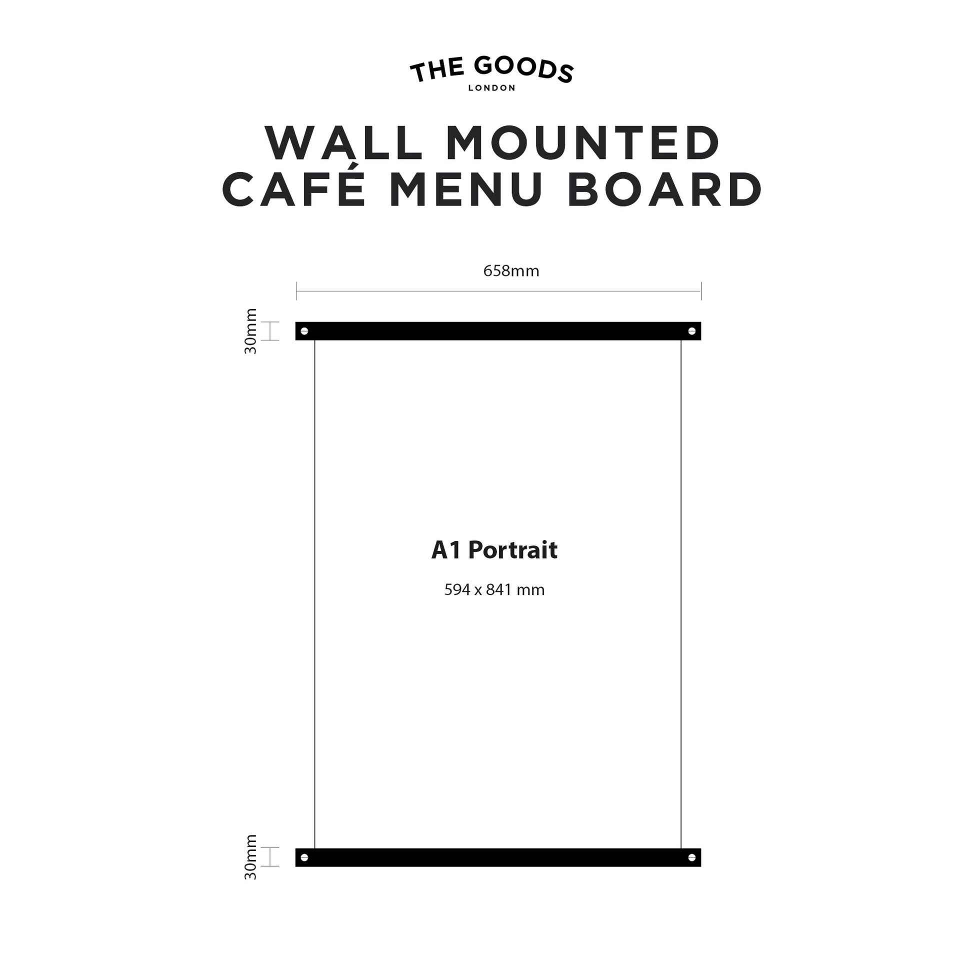 technical drawing for wall menu