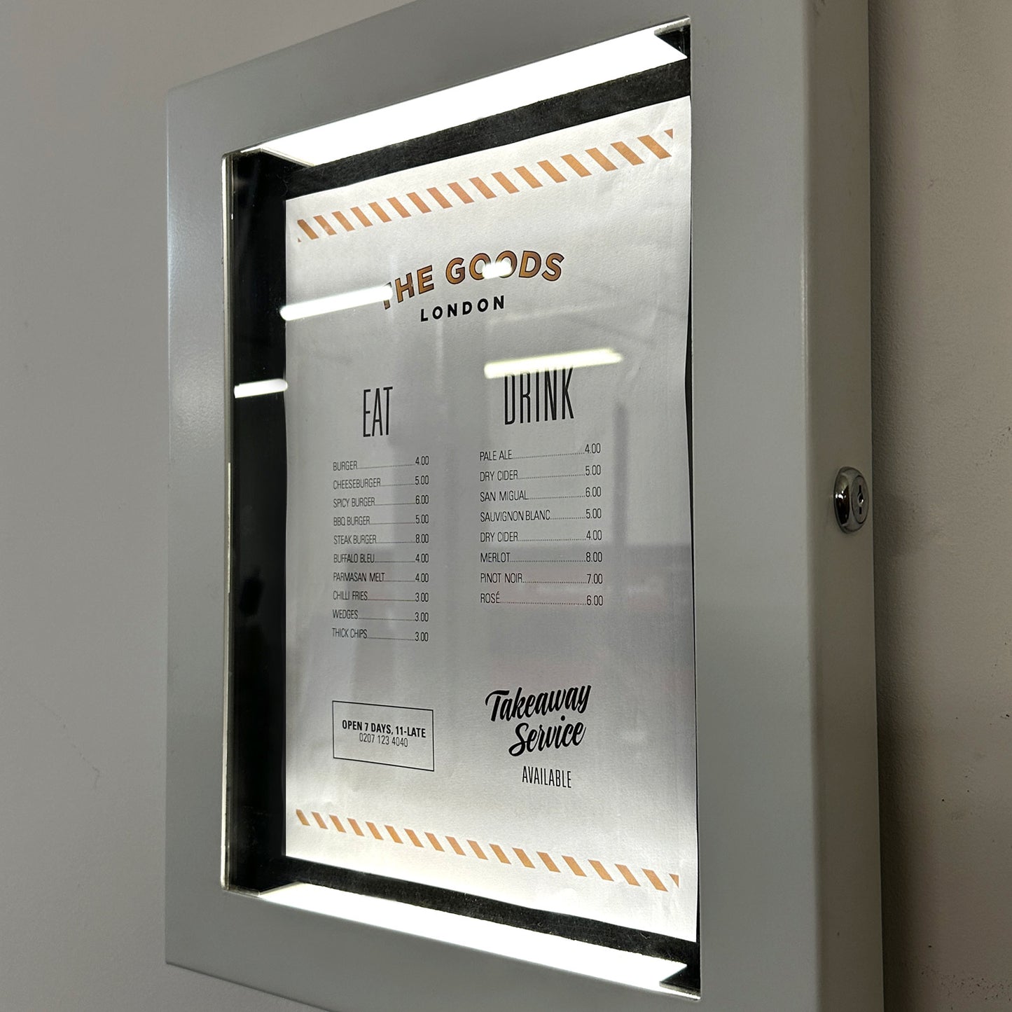 White Locakable Menu Case