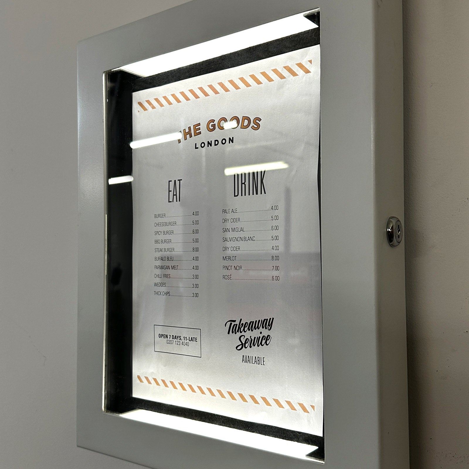 White Locakable Menu Case