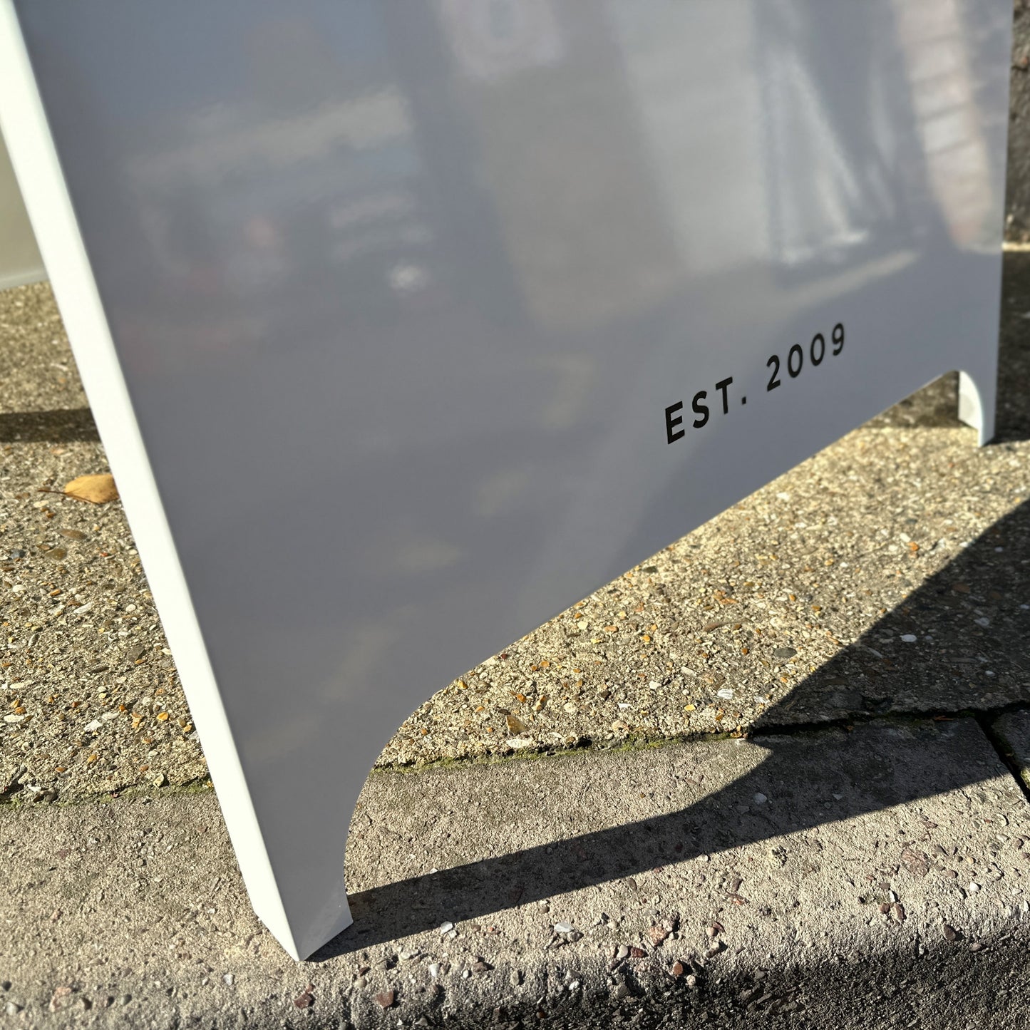 White A Board Sign Detail