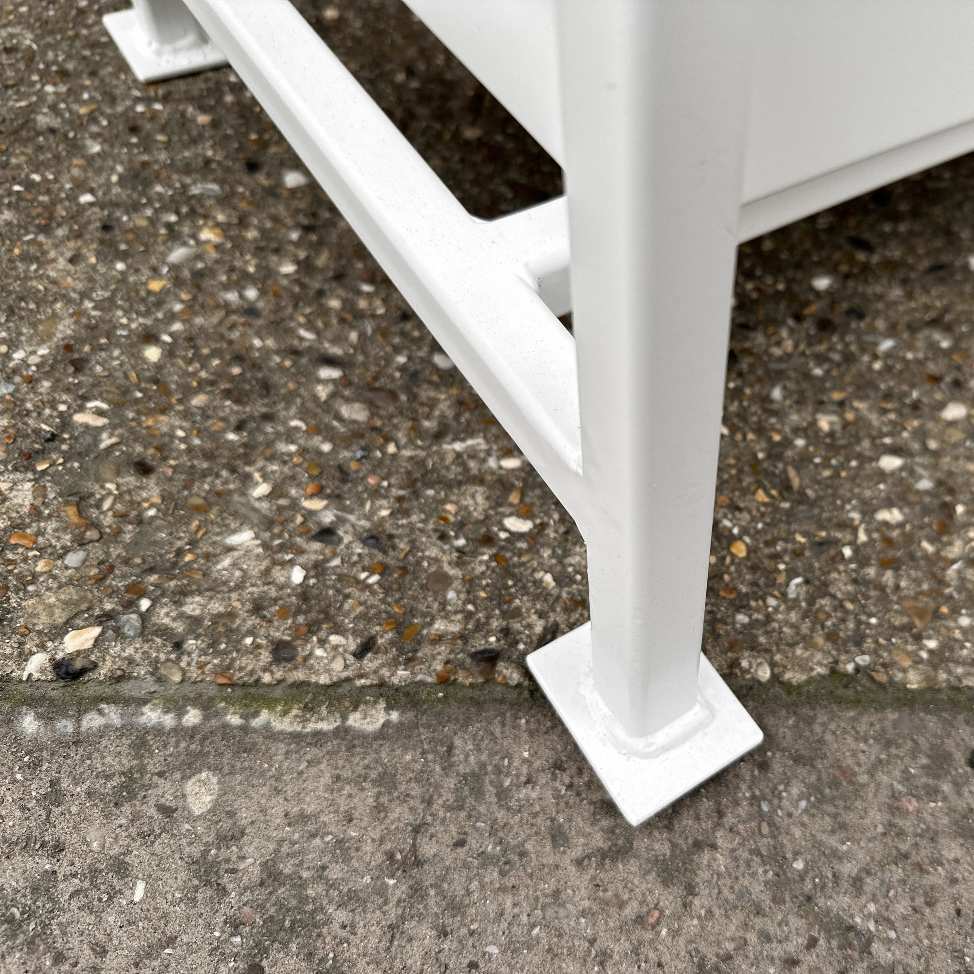 White planter A frame Sign Detail